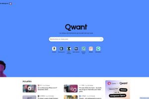 Page d'accueil de Qwant