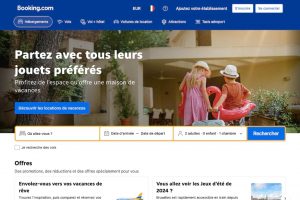 Booking.com page d'accueil