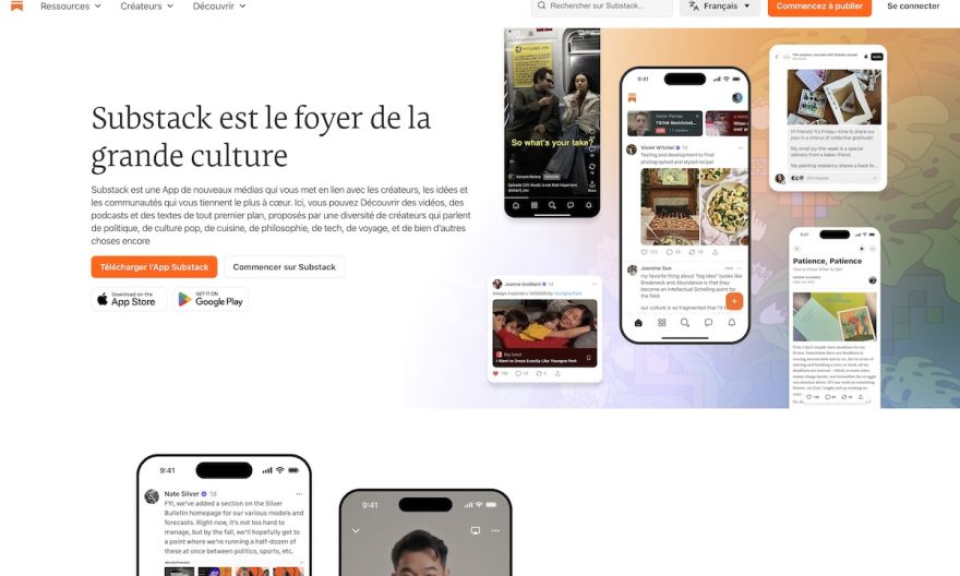 Substack page à propos en français