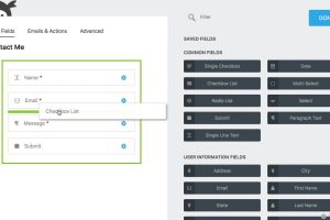 Impression écran du plugin Ninja Form de Wordpress